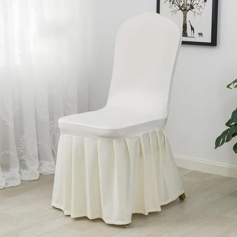 White Red Chair Cushion Cover Home Hotel Restaurant Wedding Banquet Elastic Chair Cover Dust Protection Stool Cover