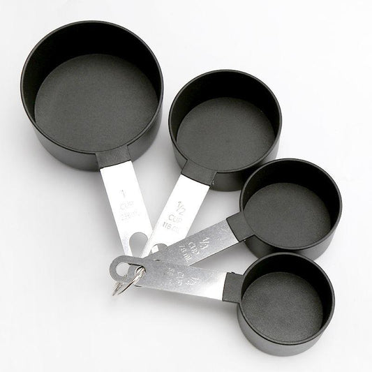 4Pcs/Set Measuring Cup Flour Cake Baking Container Stainless Steel Handle Kitchen Gadgets Pot