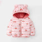 Short Middle and Small Children's Padded Jacket Printed Jackets Newborn Padded Coat Lightweight Down Jacket Plus Velvet Thick Warm Top