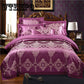 4pcs Wedding Luxury Quilt Cover Jacquard Queen/King Size Duvet Cover Soft Skin-friendly Bedding Set