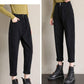 Black Denim Women's Straight-leg Pants Are Thin In Winter Plus Velvet Thickened Feet Pants Loose Large Size Wild Fashion Trousers