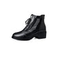 Ladies Mesh Breathable Cool Boots Spring and Autumn Middle Heel Lace Back Zipper Hollow Single Boots Thick Heel Martin Boots Women