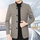 Men's Woolen Jacket Stand Collar Middle-aged Slim Casual Business Jacket Thickened Plus Size Dad Outfit