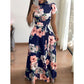Women Summer Long Dress Vintage Floral Print Elegant Slim Dress Tunic Maxi Dress Female Evening Party Dress