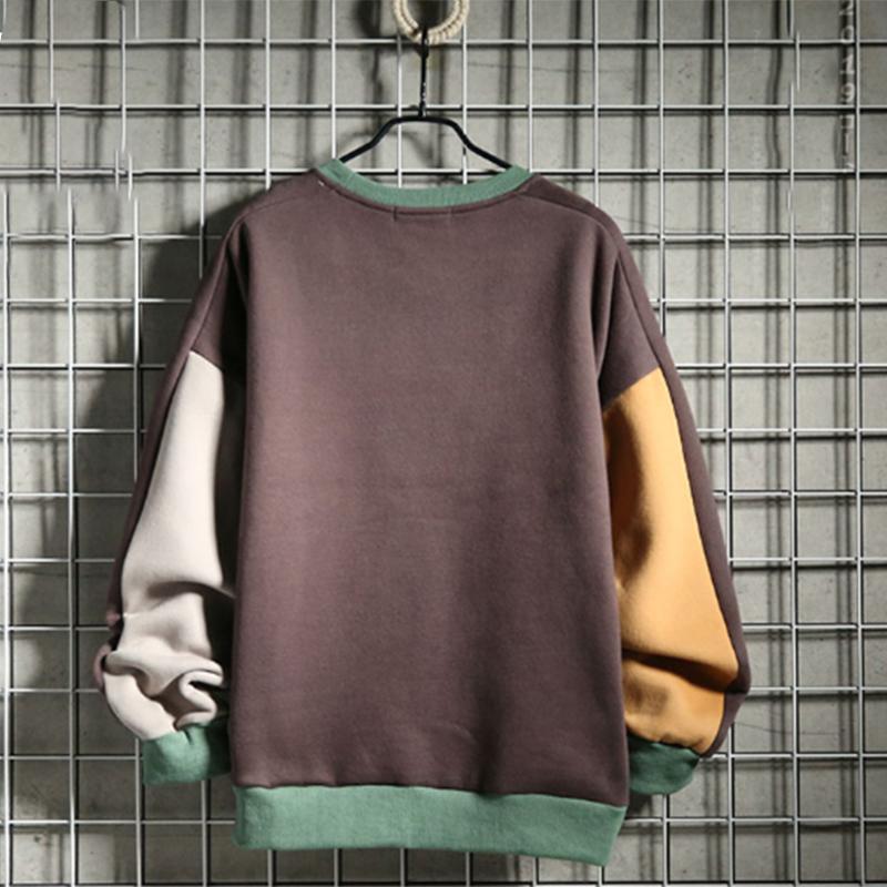 Spring and Autumn Thin Sweater Men's Round Neck Loose Korean Style Top Color Matching Student Jacket Men's Sweater