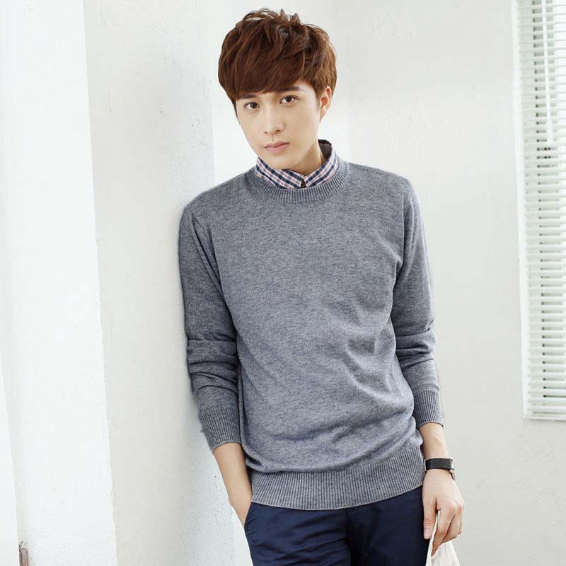Men Fashion Pullovers Slim Fit Warm Sweater Jumpers Knitwear Autumn Winter O-Neck Clothes