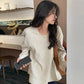 Waffle Women's Long-sleeved T-shirt Ins All-match Bottoming Shirt Women's Spring and Autumn Loose Women's Tops Casual Blouses for Girl