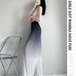 Show Leg Length Gradient Color Ice Silk Wide-leg Pants Women's High Waist Show Thin Drape Loose Straight Casual Pants Loose Jogging Trousers