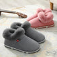 Cotton Slippers Female Bag with Thick Soft Bottom Non-slip Winter Home Warm Cotton Lace Heel Plush Shoes