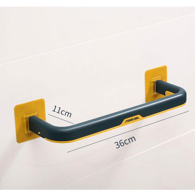 Folding Towel Rack Free Punching Bathroom Toilet Towel Rack Double Towel Bar Hook Kitchen Toilet Wall Hanging Rack Top Home Organization
