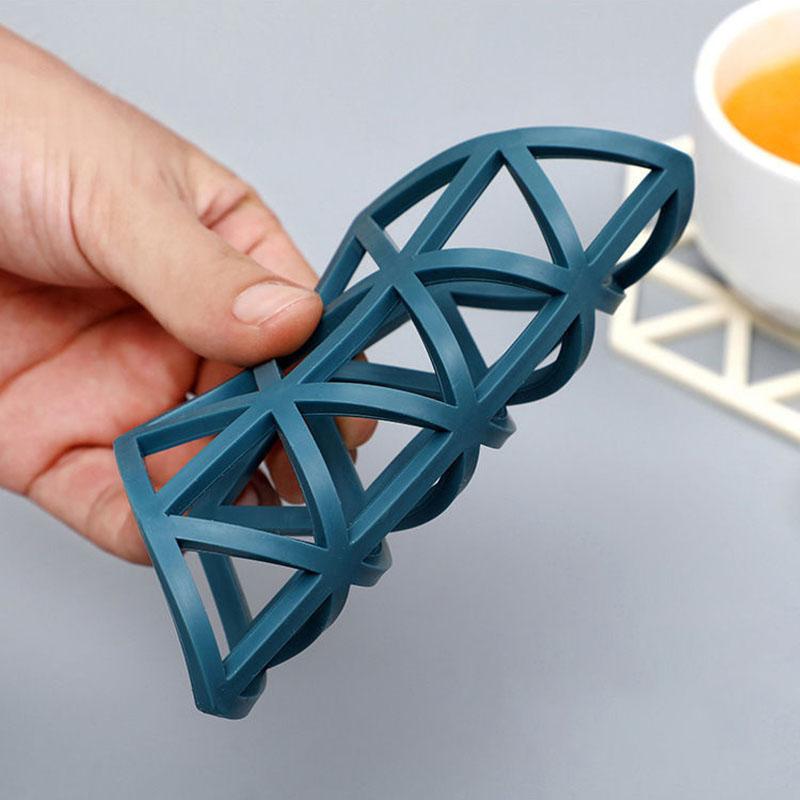 1/2/4/8pcs Household Geometric Shape Silicone Coaster High Temperature Resistant Table Mat Insulation Pad Anti-scald Coaster Non-slip Drink Coaster