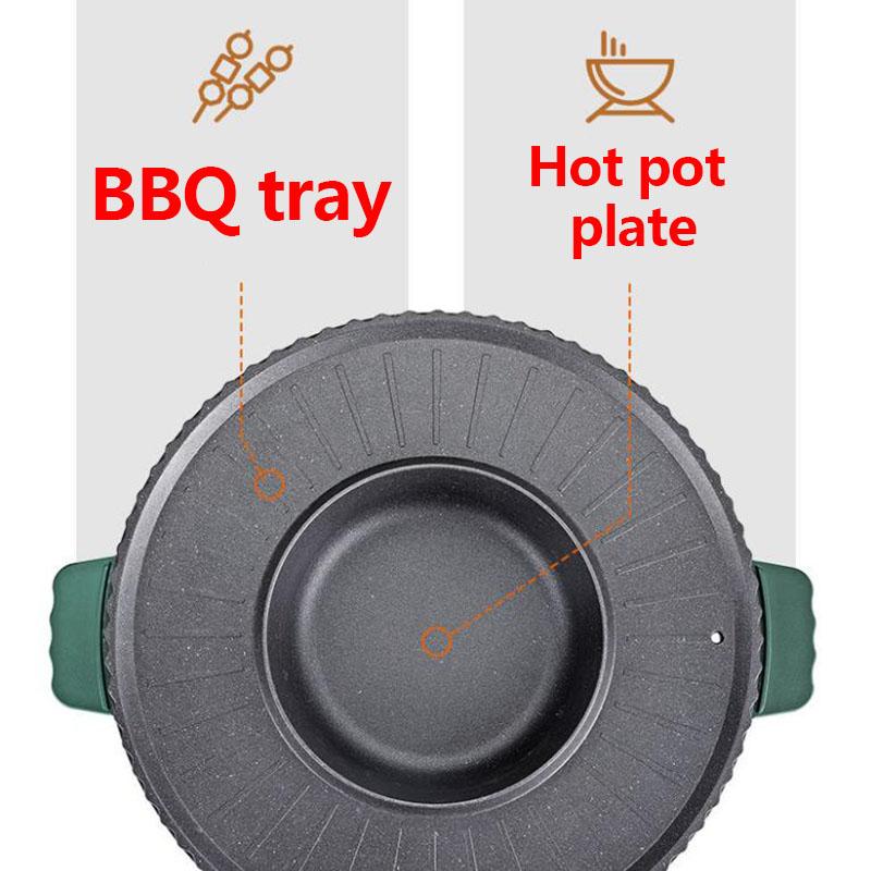 2200W Heat Pot BBC All-in-one Machine Electric Baking Pan Flat Frying Pan Multi-purpose Small Heat Pot for Family