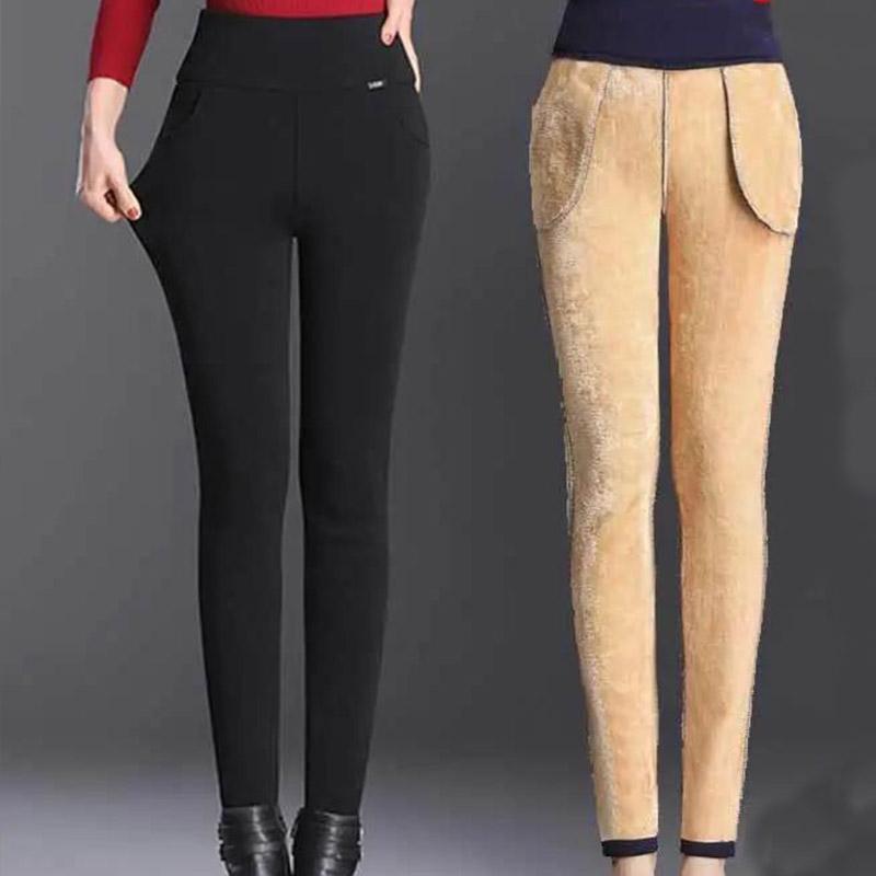 Lamb Velvet Women's Outer Wear Winter Leggings Autumn and Winter Plus Velvet Thickened High Waist Integrated Warm Foot Pants