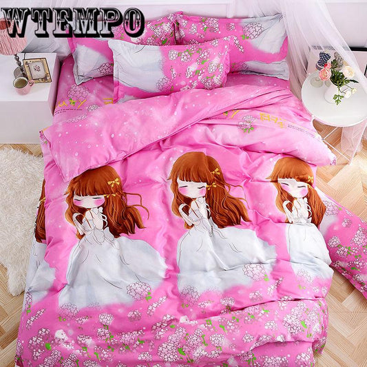 Bedroom Bedding Household Items Set Four Sets of Comfortable Cotton Solid Color Quilt Cover
