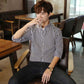 Spring and Summer Men's Mid-sleeve Striped Shirt Young Men's Summer Half-sleeve Casual Shirt