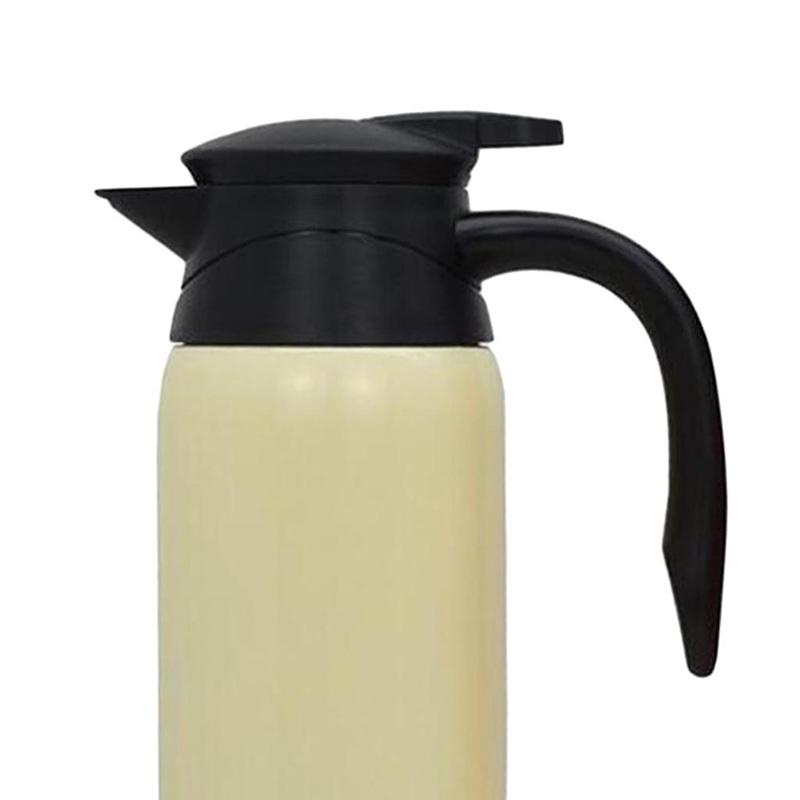 800ml Stainless Steel Car Electric Heating Kettle 8h Temperature Insulation Pot Coffee Tea Water Heating Cup