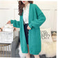 Spring and Autumn Casual Cardigan Lazy Wind Mid-length Knitted Coat Loose Long-sleeved Sweater