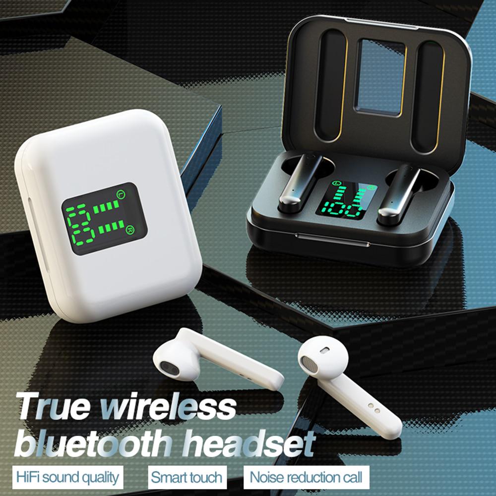 Wireless Headset Bluetooth Power Display Touch Sports Headphone Waterproof Stereo In-ear Earphones