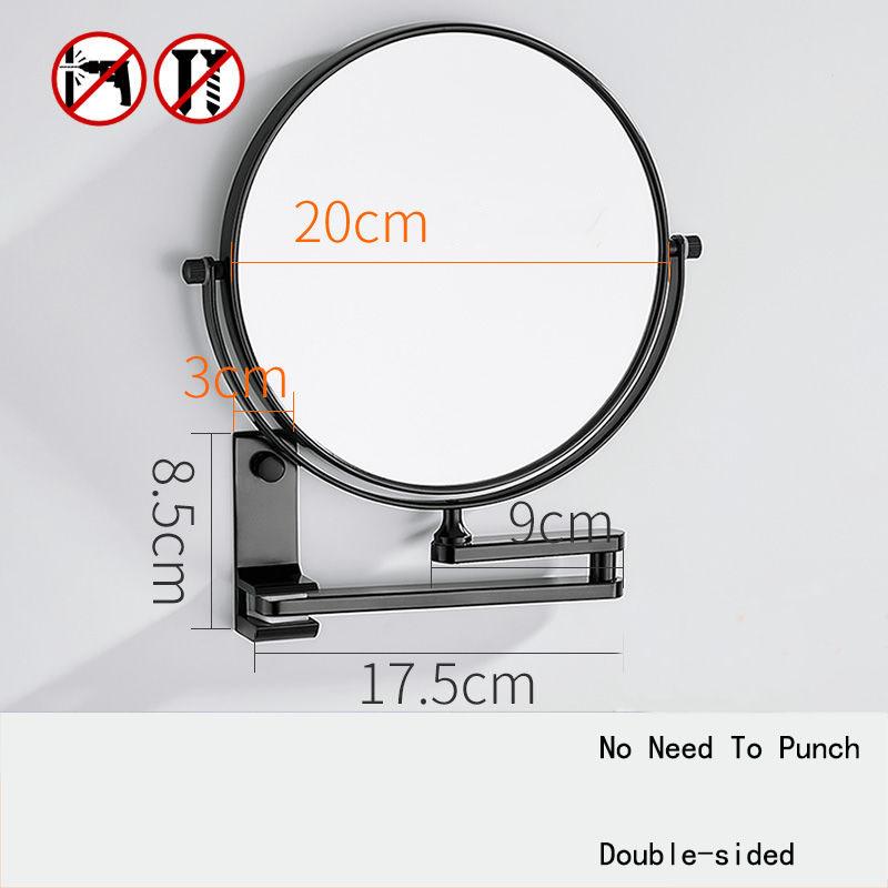 No Need To Punch Adjustable Bathroom Makeup Mirror Wall-mounted Folding Beauty Mirror Magnifying Glass Double-sided Mirror Home
