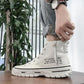 Breathable Comfortable Sneakers Casual Shoes Walking Shoes Fashion Versatile Men's High Top Canvas Shoes