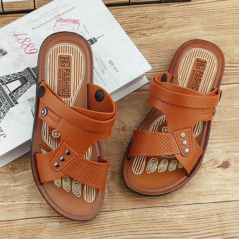 Sandals Men Summer New Open-toed Youth Beach Shoes Dual-use Beach Sandals and Slippers Non-slip Men's Sandals