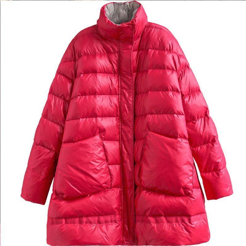 Women's Down Jacket Mid-length White Duck Down Plus Size Winter Coat Bread Jacket Women