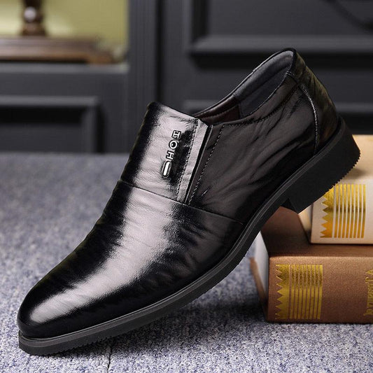 British Men's Leather Pointed Toe Men Dress Shoes Business Wedding Oxfords Formal Shoes For Male