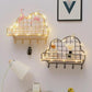 5 Shape Storage Rack Home Punch-free Storage Rack Metal Solid Wood Waterproof Display Stand with Light Strip