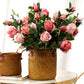 Bulgarian Rose Simulation Bouquet Fake Flower Decoration European Plastic Flower Decoration Silk Flower Living Room Table Decoration