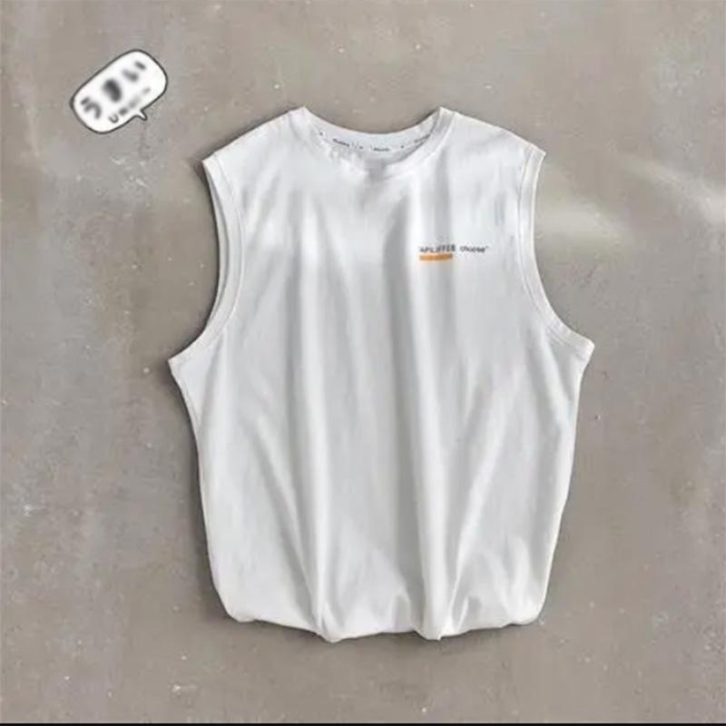 Vest Men's Vest Summer Outer Wear Sleeveless T-shirt Personality Trend Vest Sports Fitness Solid Color Printing