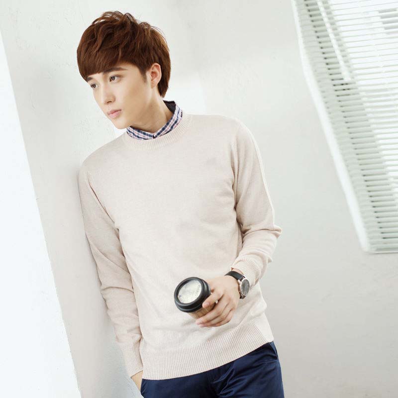 Men Fashion Pullovers Slim Fit Warm Sweater Jumpers Knitwear Autumn Winter O-Neck Clothes