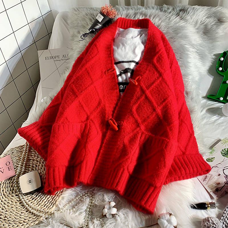 Sweater coat women's cardigan new thick thick twist is very fairy lazy wind loose knit top