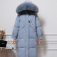 White Duck Down Jacket Women's Mid-length Fox Fur Large Fur Collar Loose Over The Knee Plus Down Thickened Women's Winter