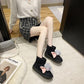 Cartoon Snow Boots Women Winter Flat Casual Cute Cotton Shoes Plus Velvet Warmth Thick Soft Sister Shoes Women