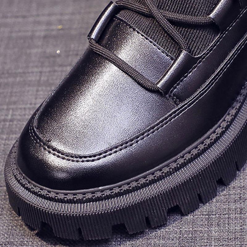 Martin Boots Summer and Autumn Thin Women's Boots Thick-soled Women's Boots Spring Single Boots Black Flying Knit Short Boots