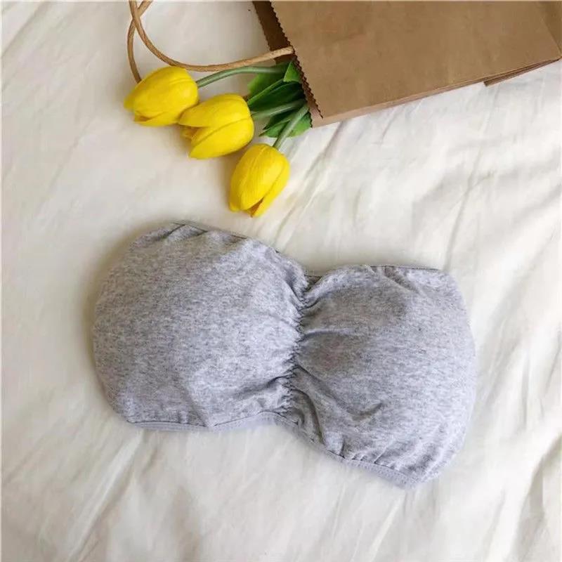 Korean Version of The Beautiful Back Bra Tube Top One-piece Sports Vest Base Wrap Chest Thin Cotton Pad Removable Bra Underwear