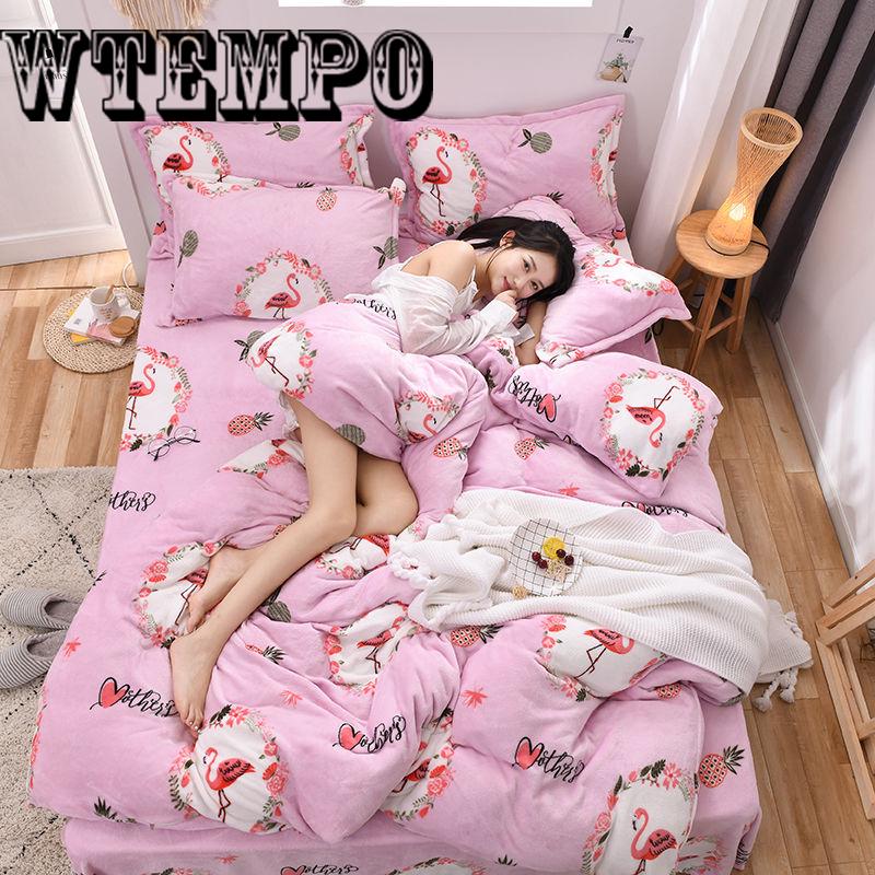Cartoon Bedding Sets Geometric Pattern Bed Linings Duvet Cover Bed Sheet Pillowcases Cover