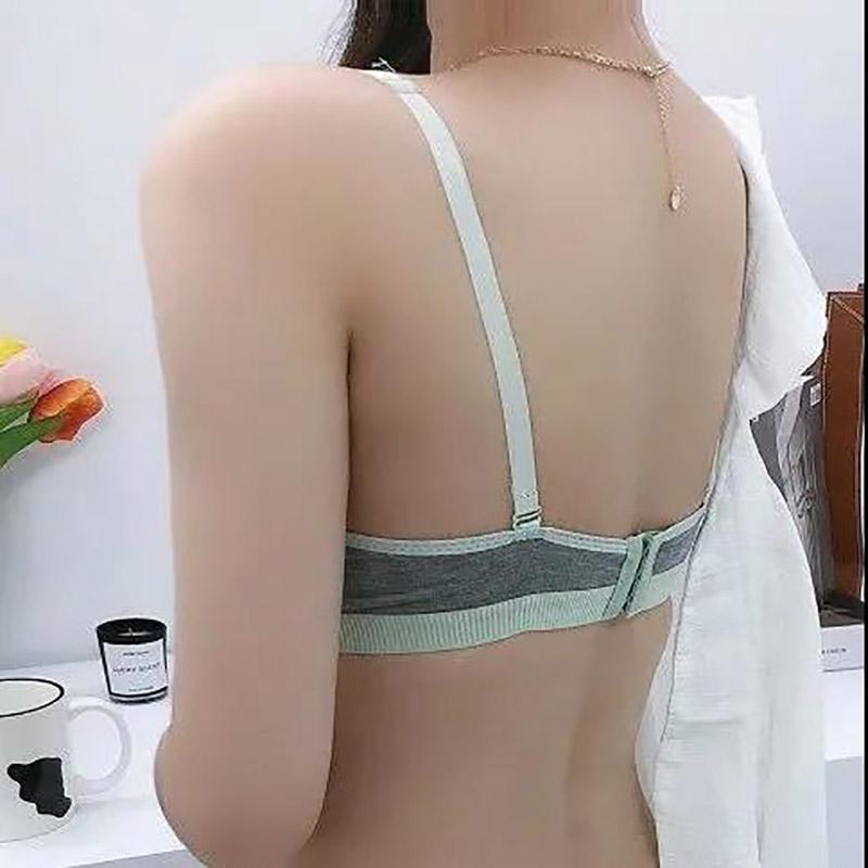 Korean Version of Thin Cotton No Steel Ring Adjustment Gathering Shape Breathable Sweat-absorbing Women's Underwear Bra