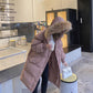Cotton Clothes Women's Mid-length Winter Clothes Korean Version Ins Hong Kong Style Big Fur Collar Cotton Clothes Bread Clothes Tide