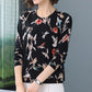 Autumn Winter Bohemian Floral Print Sweater Women Short Knit Bottoming Sweater Pullover Loose Plus Size  Wool Blend Jumper