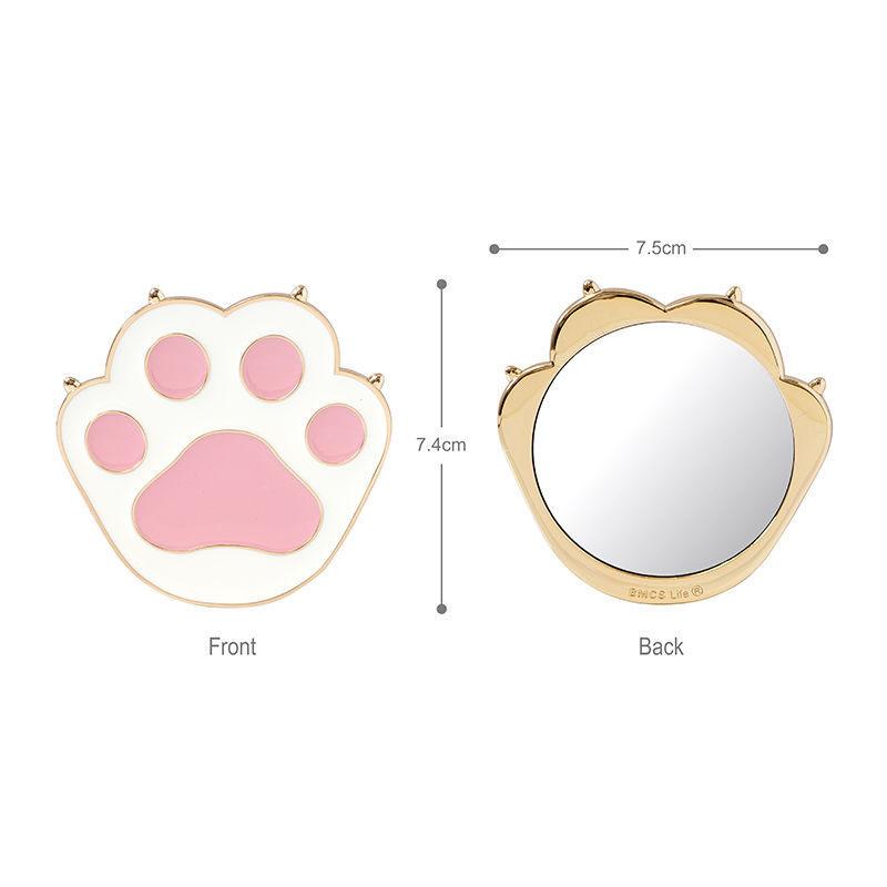 Cat Paw Mini Makeup Mirror Alloy Holiday Gift Women Girl Portable HD Makeup Mirror Irregular Shape