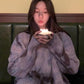 Tie-dye Sweater Women Autumn  Winter Wear Long-sleeved Loose Retro Twist Pullover Sweater Thick Top