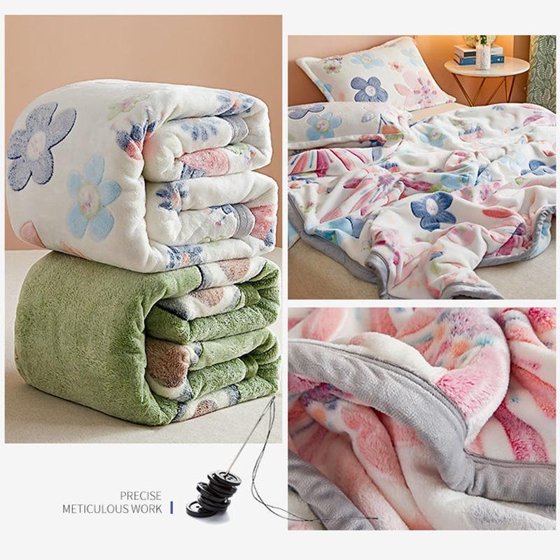 Super Soft Skin-friendly Double-sided Snowflake Wool Blanket Coral Fleece Blanket Towel Siesta Winter and Summer Sofa Cover Blanket