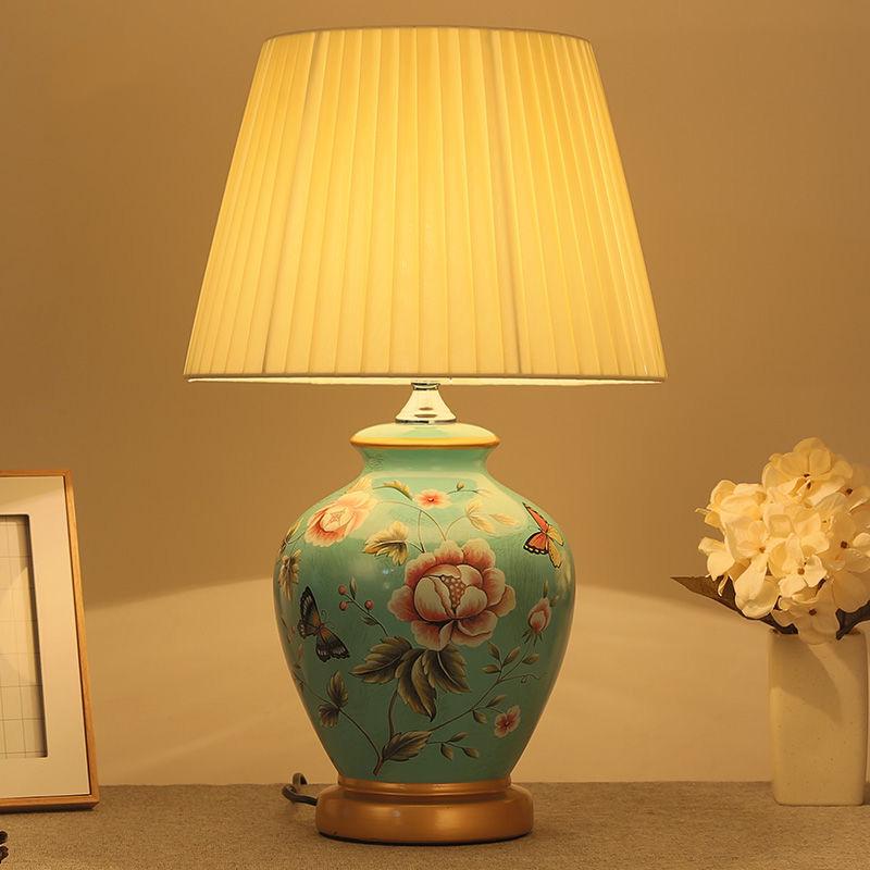 Table Lamp American Style for Living Room Ceramic Lamp Bedroom Bedside Lamp Decorated Led Lamps