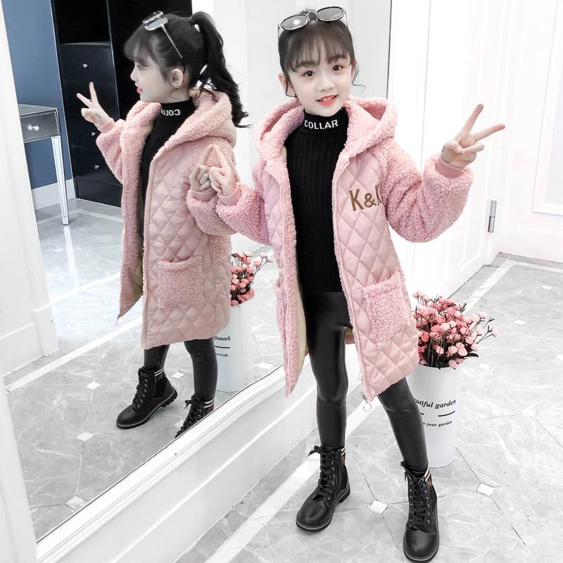 Fashion Children Winter Jacket Russia Winter Fur Fleece Jacket for Girls Kids Cotton Outerwears