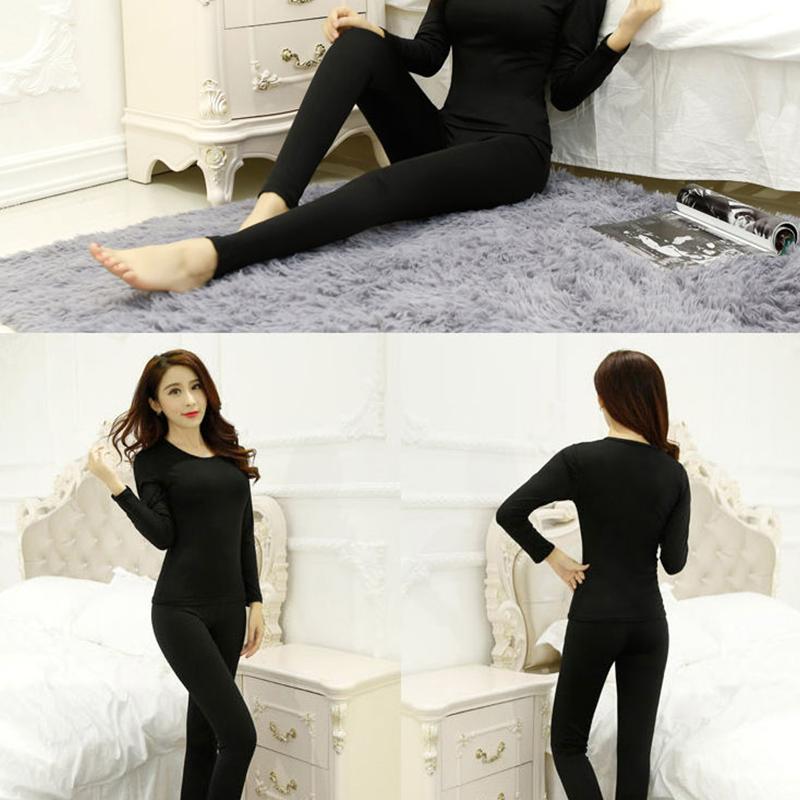A Set of Thermal Underwear Plus Velvet Thickening Tight Body Slimming Autumn Clothes Long Trousers Women Winter