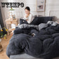4pcs Fleece Fabric Winter Thick Bedding Set Mink Velvet Duvet Cover Bed Sheet Bed Linen