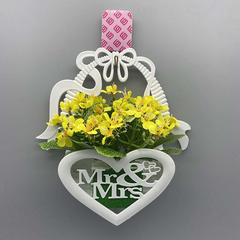 Flower Basket Simple Wall Hanging PieceWall Hanging Simulation Flower Set Silk Flower Artificial Flower Home Small Decorations Living Room Bedroom