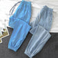 Women's Summer Thin Tencel Jeans Loose Drawstring Leggings Elastic High Waist Harem Pants Sports Casual Pants Trousers Cropped pants