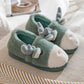Winter Cotton Slippers Bag with Plush Home Lovers Thick-soled Indoor Warm Wool Slippers